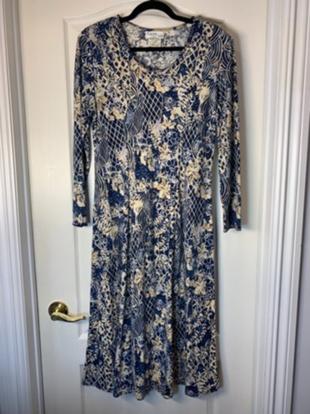 Kates for Eaton Vintage Canadian Maxi Dress Blue Floral Prairie Cottagecore M